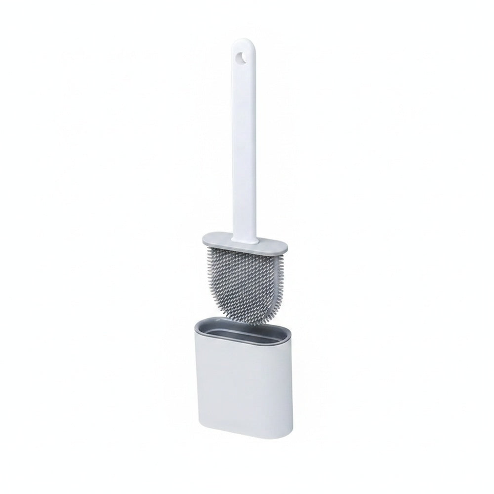 Silicone Toilet Brush with Wall-Mountable Holder, 39cm