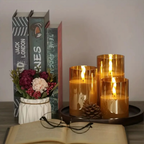 Battery Glass LED Candles with Remote Control, 3 Sizes