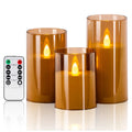 Battery Glass LED Candles with Remote Control, 3 Sizes