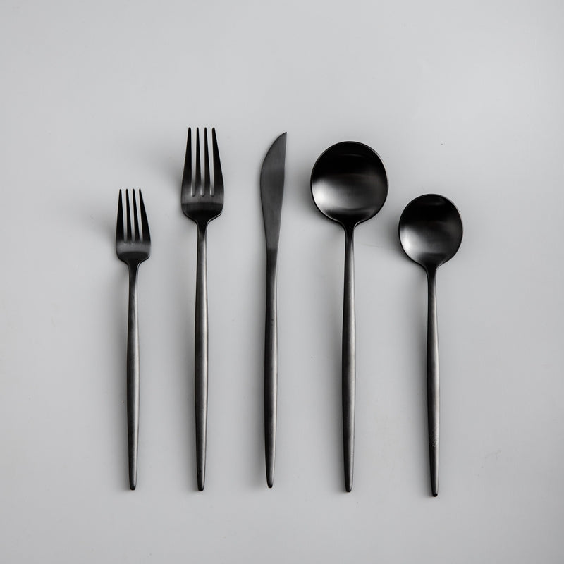 Matt Stainless Steel Cutlery Set, 20 to 80 Pieces, 4 Colours