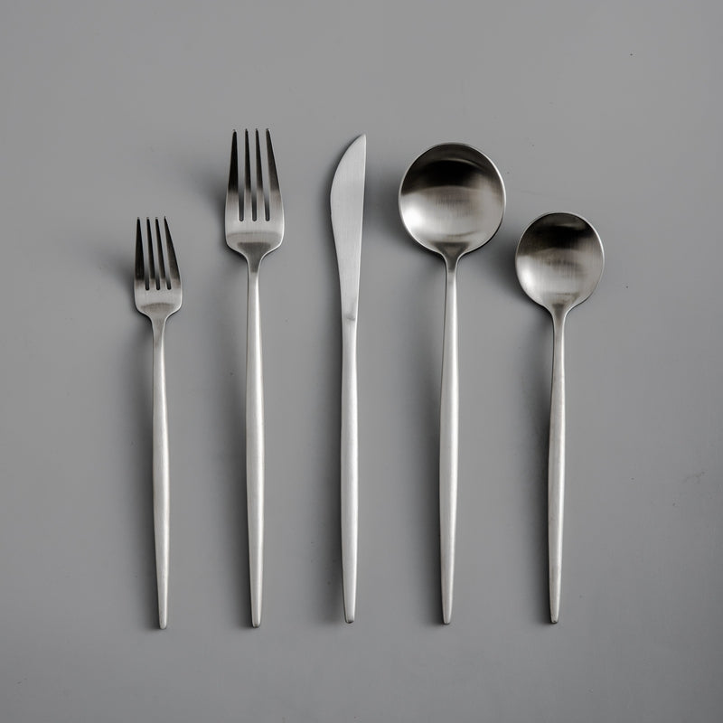 Matt Stainless Steel Cutlery Set, 20 to 80 Pieces, 4 Colours