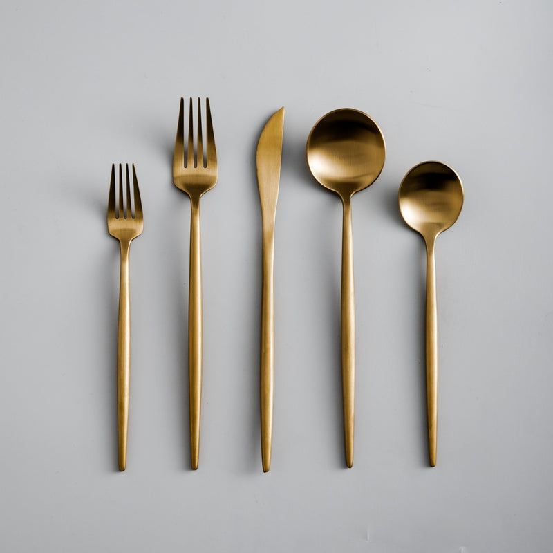 Matt Stainless Steel Cutlery Set, 20 to 80 Pieces, 4 Colours