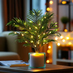 Light-Up Artificial Palm in Pot with Warm White LEDs