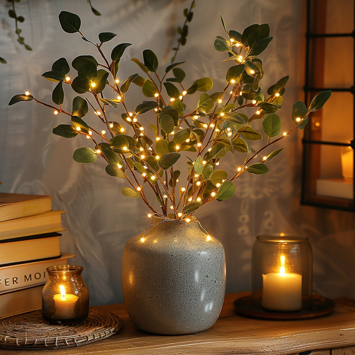 Pre-Lit Artificial Branches with 120 Warm White LEDs, 70 cm