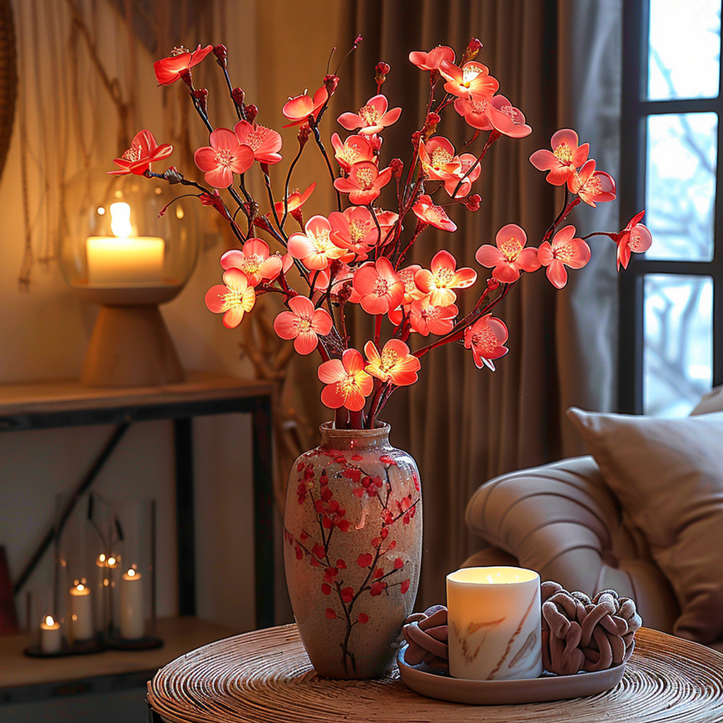 Pre-Lit Artificial Branches with 120 Warm White LEDs, 70 cm