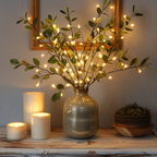 Pre-Lit Artificial Branches with 120 Warm White LEDs, 70 cm