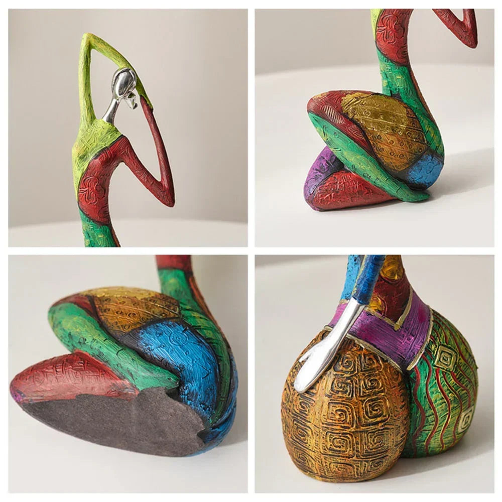 Abstract Female Figure Sculpture in Resin, Hand-Finished