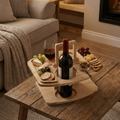 Wooden Wine and Aperitif Table for Picnics and Garden Evenings