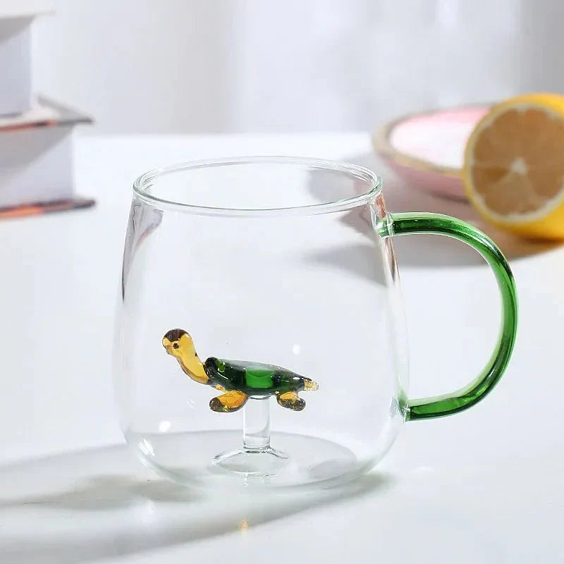 Borosilicate Glass Tea Mug with 3D Animal Figure Inside