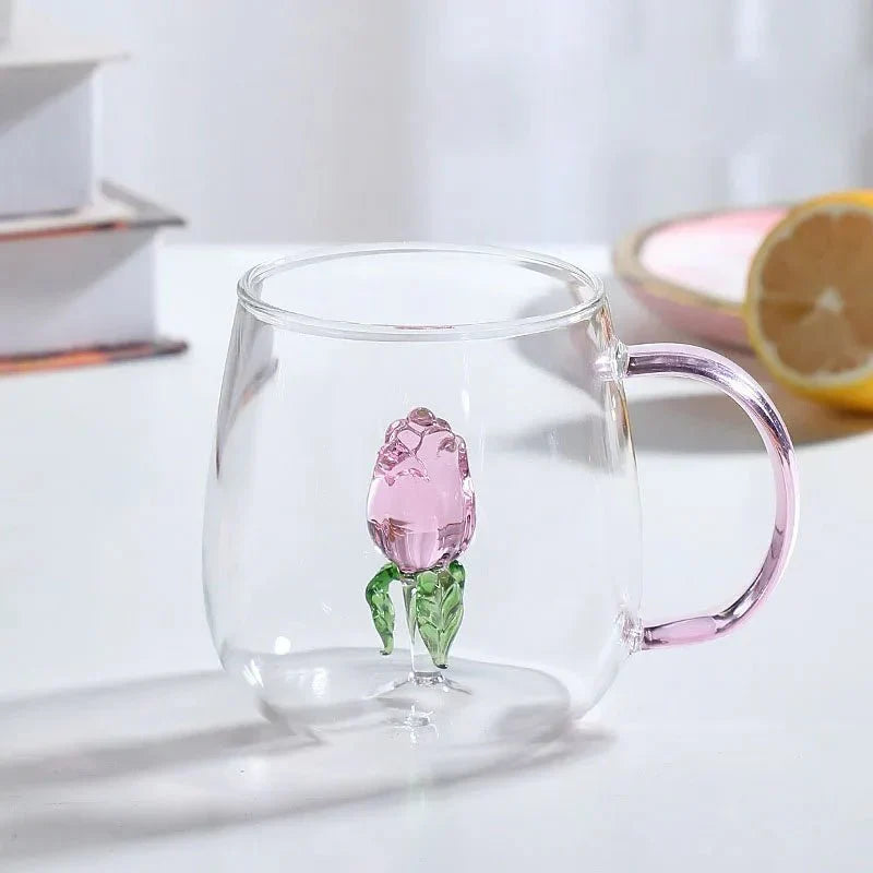 Borosilicate Glass Tea Mug with 3D Animal Figure Inside