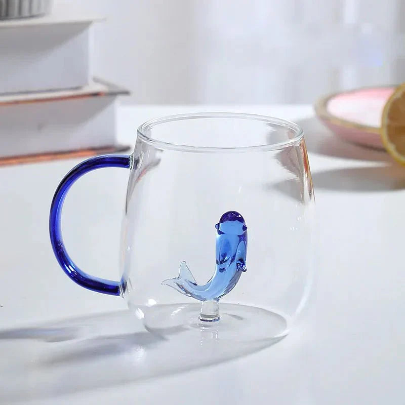 Borosilicate Glass Tea Mug with 3D Animal Figure Inside
