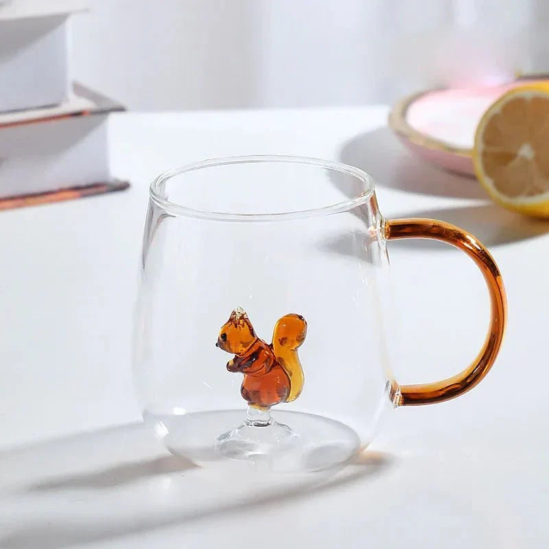 Borosilicate Glass Tea Mug with 3D Animal Figure Inside