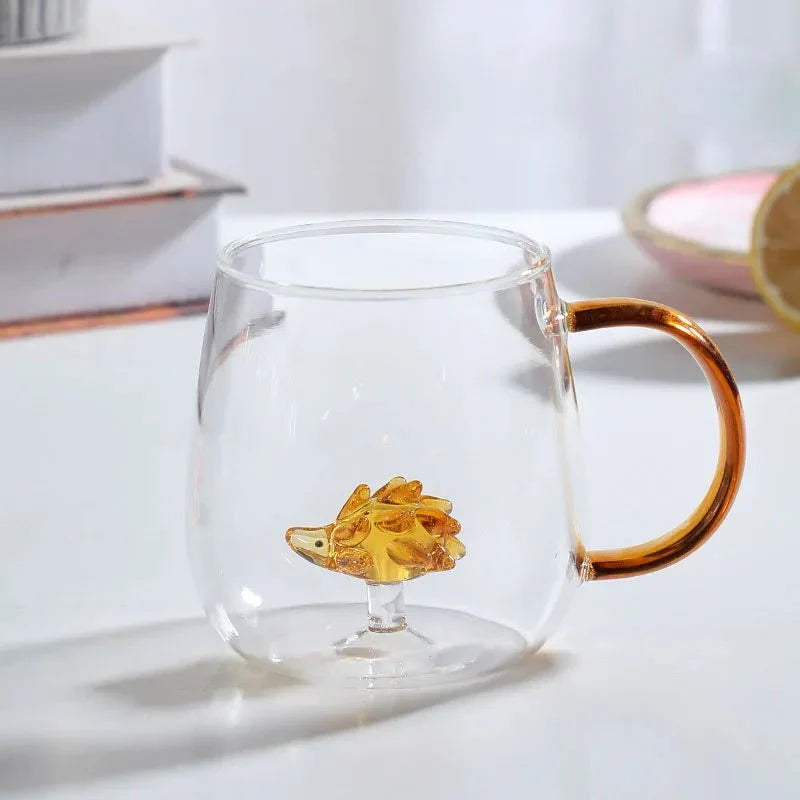 Borosilicate Glass Tea Mug with 3D Animal Figure Inside