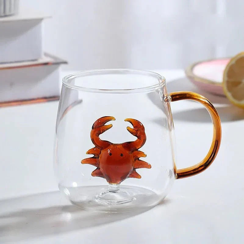 Borosilicate Glass Tea Mug with 3D Animal Figure Inside