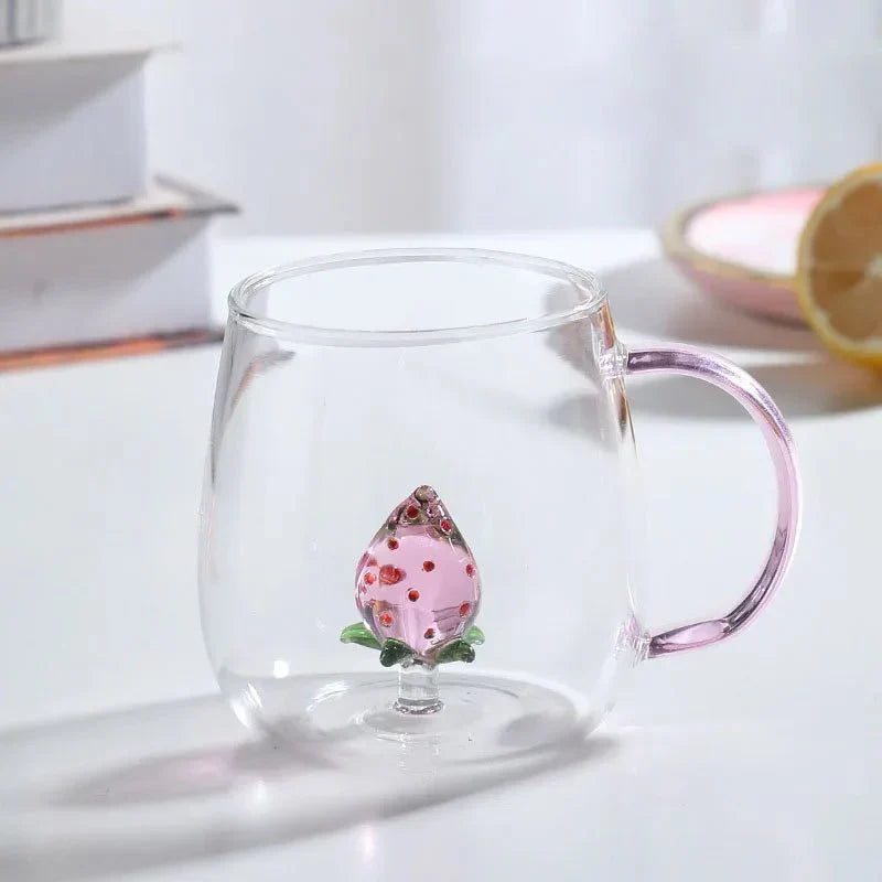 Borosilicate Glass Tea Mug with 3D Animal Figure Inside