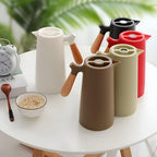 Scandinavian Vacuum Carafe with Wooden Handle, 1 Litre