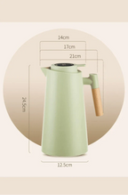 1 L Insulated Flask with Temperature Display and Wood Handle