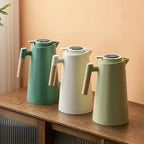 1 L Insulated Flask with Temperature Display and Wood Handle