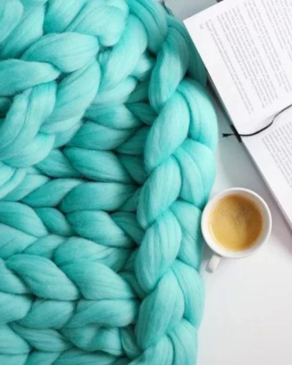 Hand-Knitted Chunky Chenille Throw Blanket