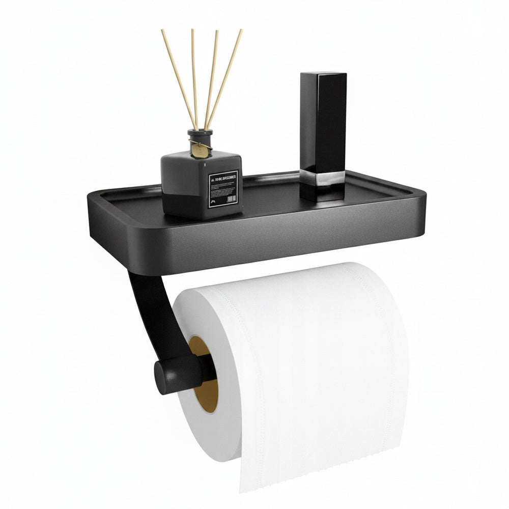 Wall Mounted Toilet Roll Holder with Phone Shelf