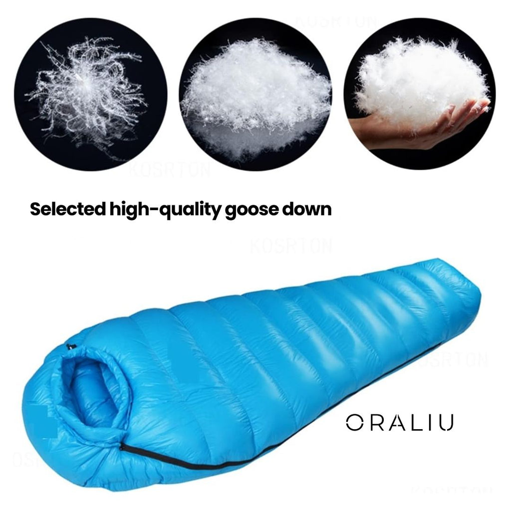 Winter Down Sleeping Bag Rated to -20C, 210cm, Five Fill Weights