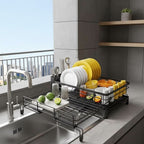 Dish Drainer Rack with Drip Tray for Worktops