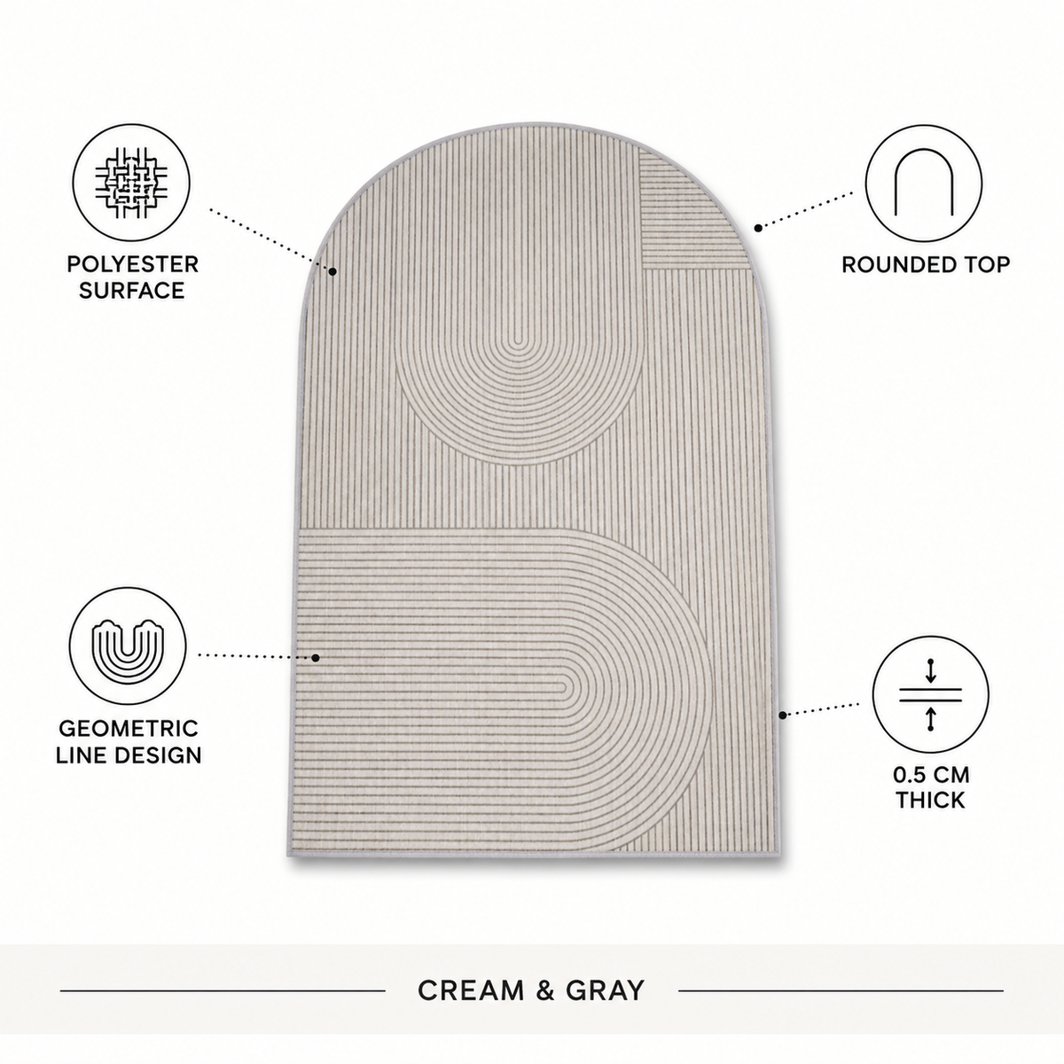 Textile Chair Mat for Desk Chairs, Non-Slip, Hard Floors