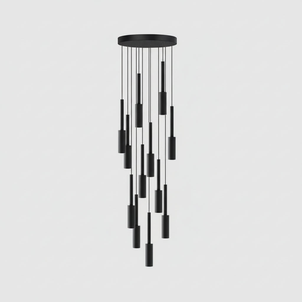 Cylinder Spot Chandelier, Dimmable LED, 1 to 30 Lights