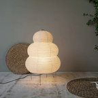 Wabi-Sabi Rice Paper Floor Lamp with Adjustable Tripod