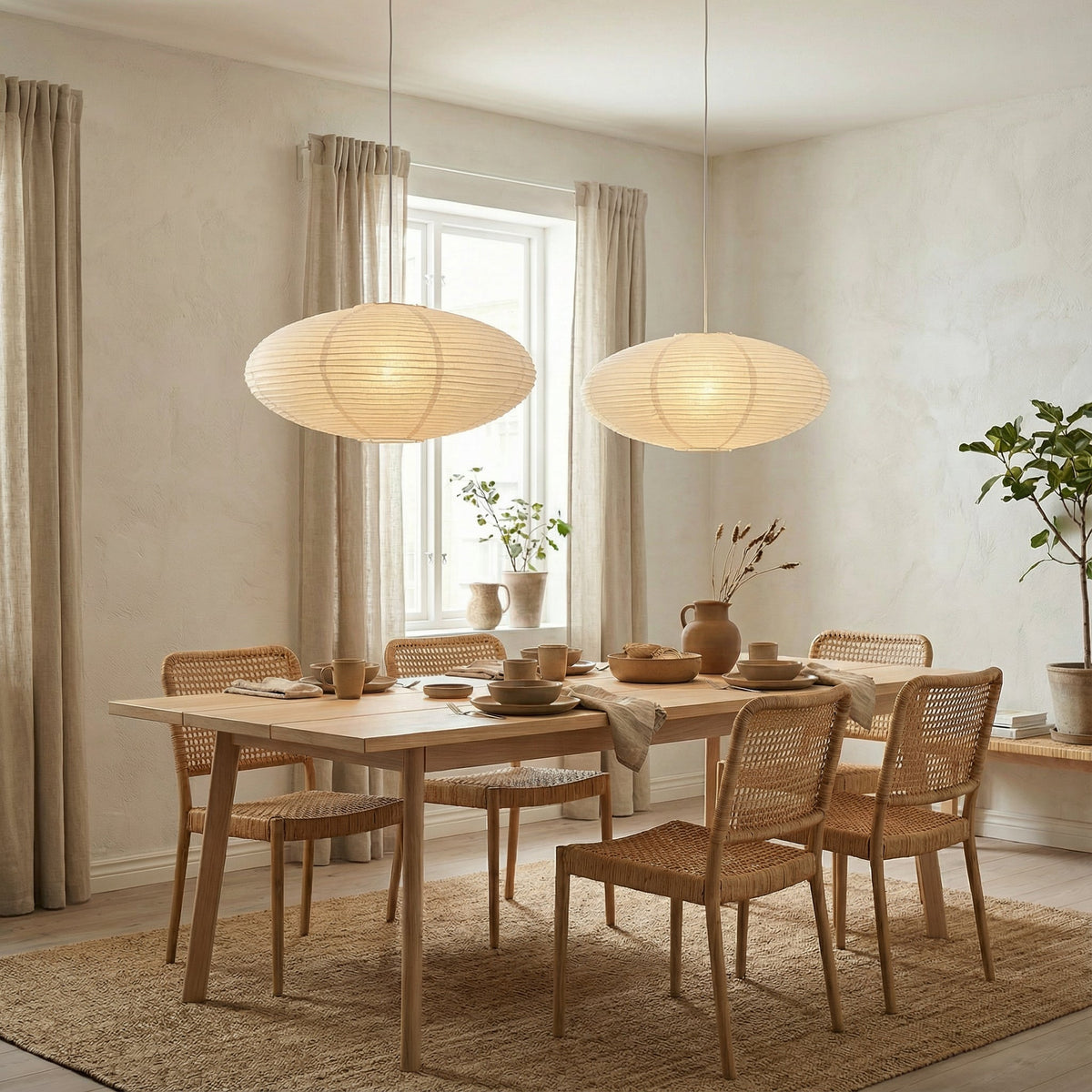 Handmade Paper Pendant Light, E27, 50cm or 60cm