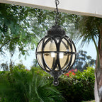 Outdoor Globe Pendant Light, Aluminium with Glass Shade, IP54