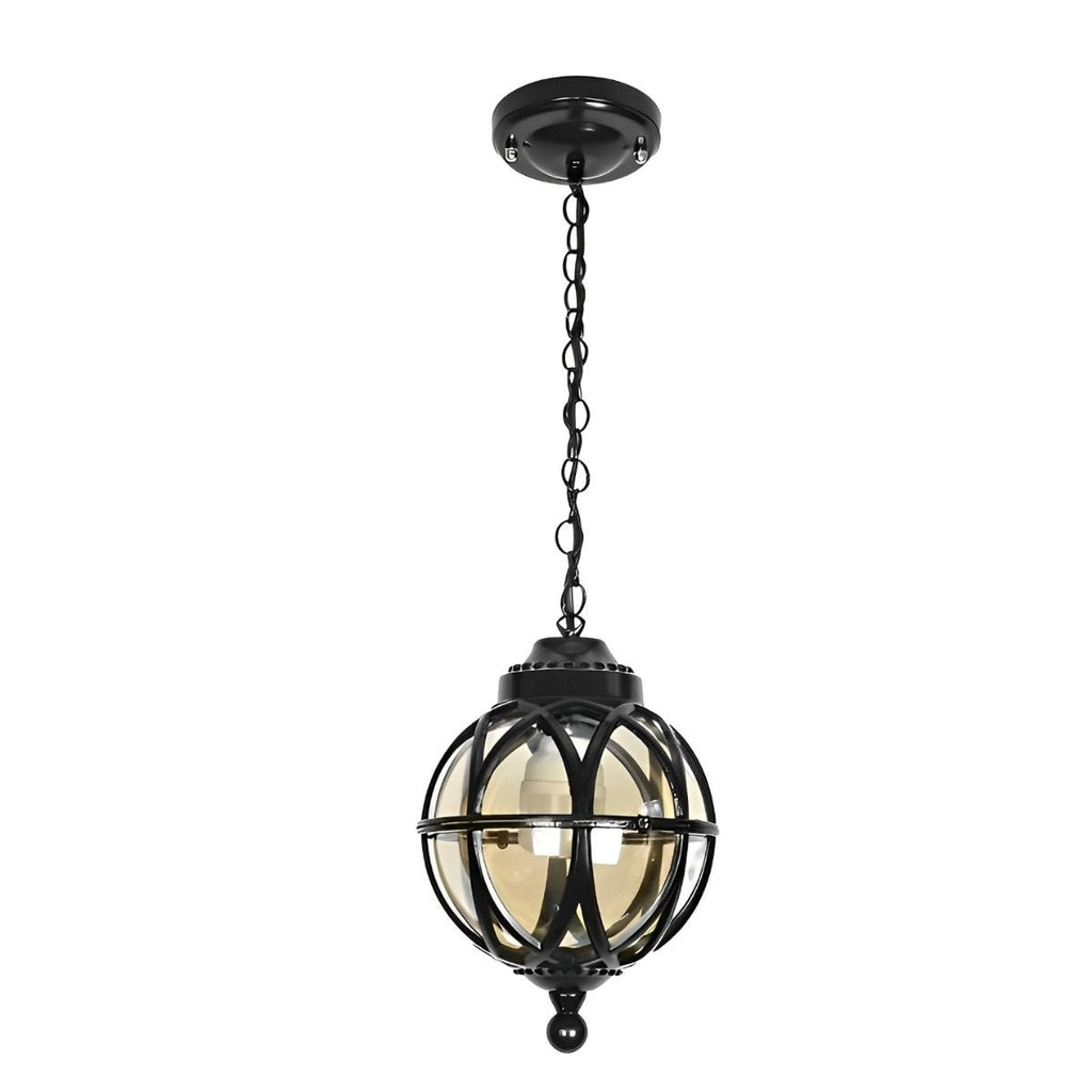 Outdoor Globe Pendant Light, Aluminium with Glass Shade, IP54