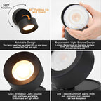 Adjustable Outdoor LED Wall Spotlight, 360 Degrees, IP65