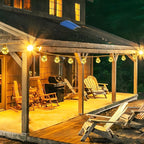 Solar Edison Bulb String Lights, 20 LEDs, 10 m, Warm White