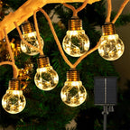 Solar Edison Bulb String Lights, 20 LEDs, 10 m, Warm White