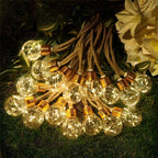 Solar Edison Bulb String Lights, 20 LEDs, 10 m, Warm White