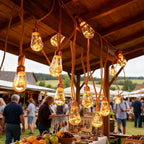 Solar Edison Bulb String Lights, 20 LEDs, 10 m, Warm White