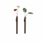 Minimalist Wall Mounted Wood Vase with Glass Test Tube