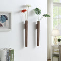 Minimalist Wall Mounted Wood Vase with Glass Test Tube
