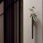 Minimalist Wall Mounted Wood Vase with Glass Test Tube