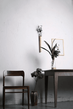 Minimalist Wall Mounted Wood Vase with Glass Test Tube