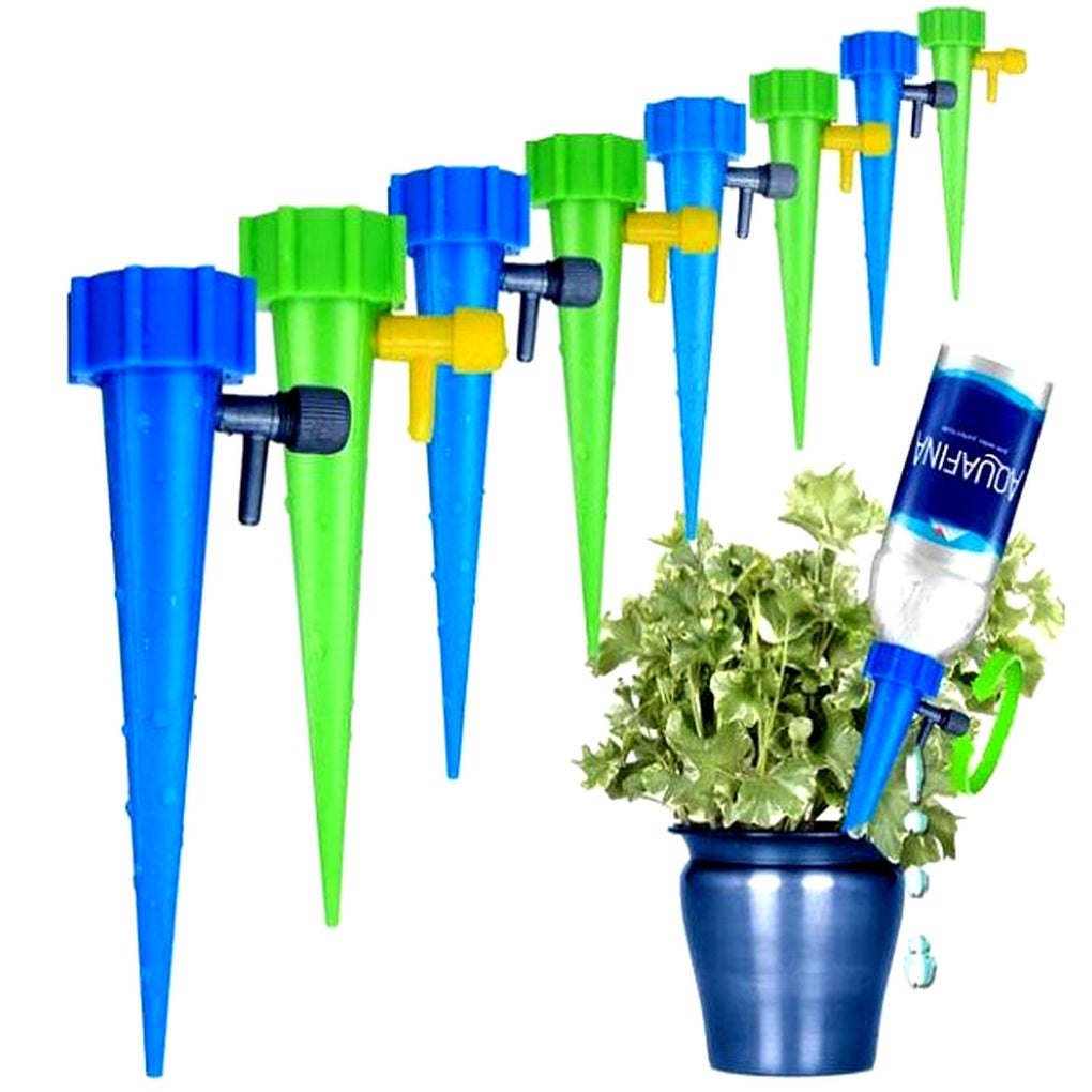 Adjustable Plant Self-Watering Spikes, Set of 12 Bottle Drippers