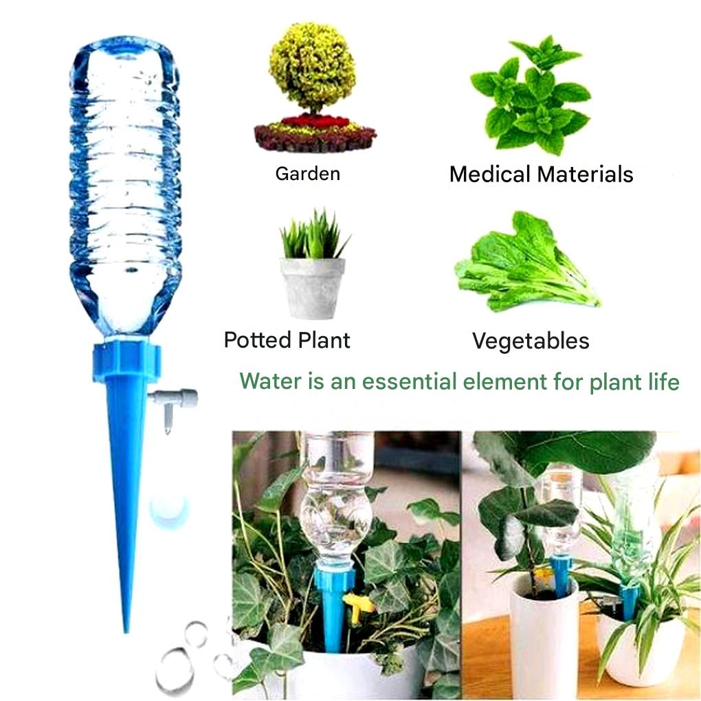 Adjustable Plant Self-Watering Spikes, Set of 12 Bottle Drippers