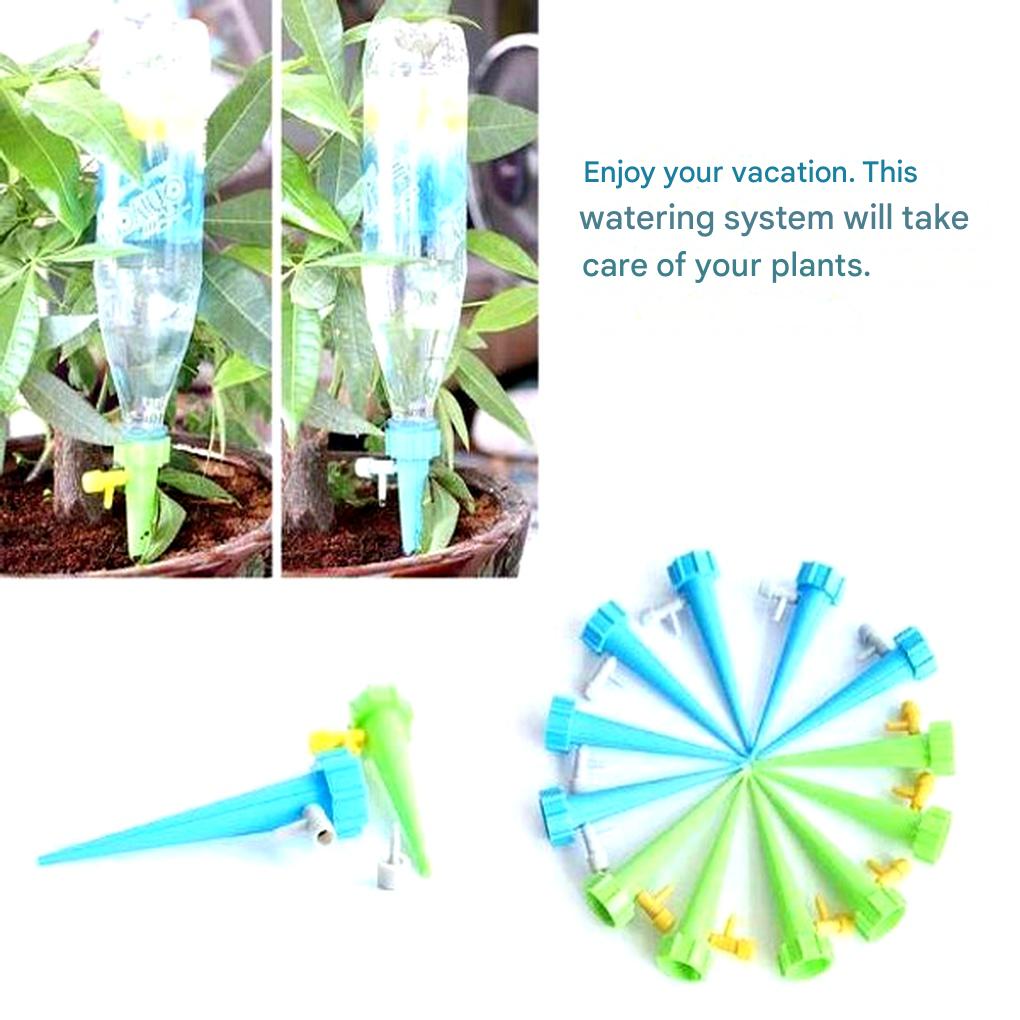 Adjustable Plant Self-Watering Spikes, Set of 12 Bottle Drippers