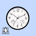 Outdoor Clock with Thermometer, Weatherproof Retro Design
