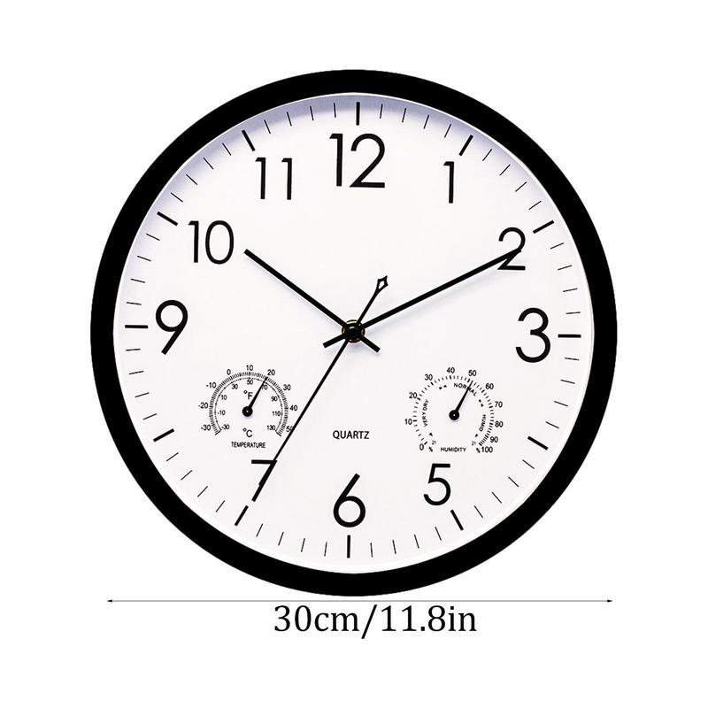 Outdoor Clock with Thermometer, Weatherproof Retro Design