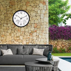 Outdoor Clock with Thermometer, Weatherproof Retro Design