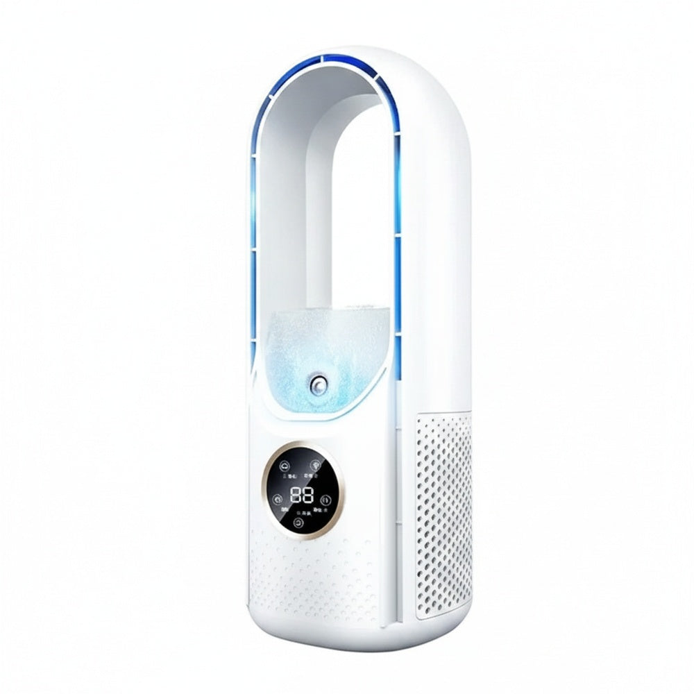 Bladeless Fan with Humidifying Mist and Night Light Mode