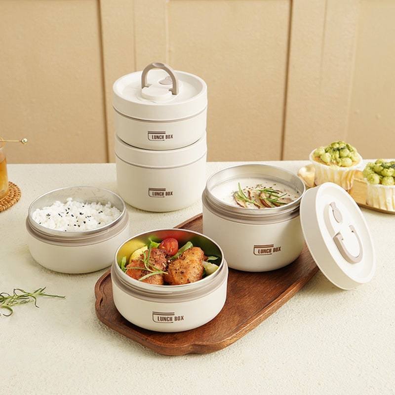 Stacking Stainless Steel Lunch Box with Thermal Bag