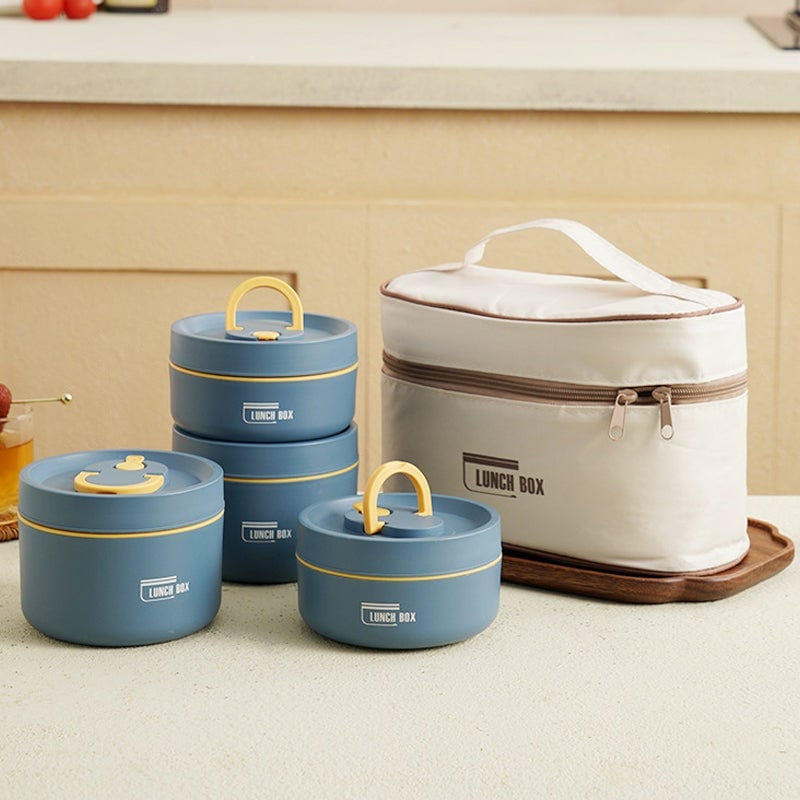 Stacking Stainless Steel Lunch Box with Thermal Bag